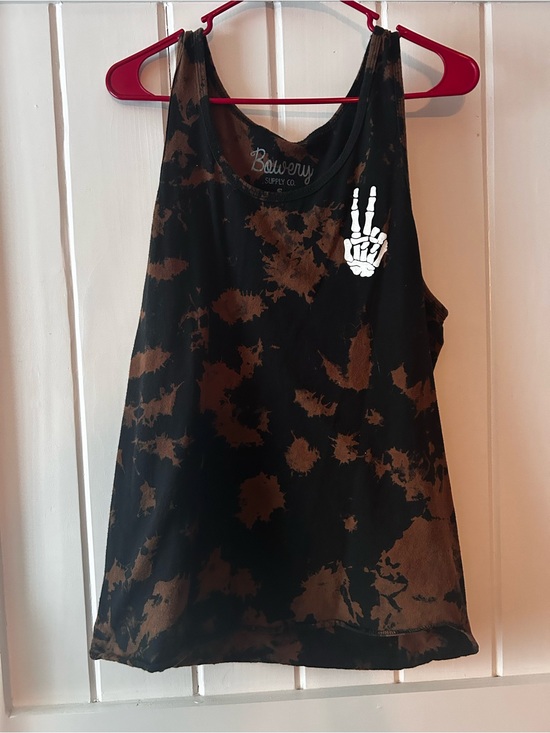 Bowery Supply Co Tops - Bowery Supply Co. | Black & Brown Tie-Dye Skeleton Tank Top